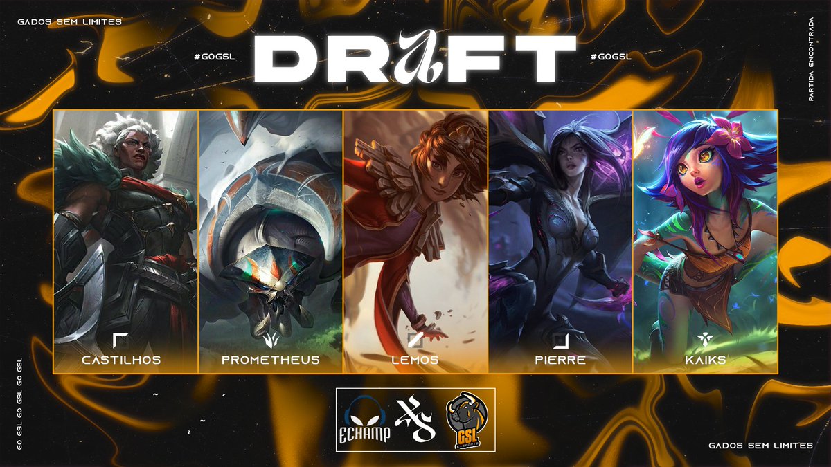 Gados Sem Limites E-Sports (@gslcorp) on Twitter photo DRAFT NA TELA!!! <a href="/EmpoligaVP/">Empoliga VP</a> 🔥
Estamos prontos para terminar a segunda semana da #EmpoligaMajor daquele jeito, vamos em busca de garantir o 3-1 hoje e dominar o topo da tabela!! 👊
🆚<a href="/echampgaming/">E-champ Gaming 👽</a>
🔗twitch.tv/echampgamingof… #GoGSL #GadaGSL 🐮 💪 DRAFT NA TELA!!! <a href="/EmpoligaVP/">Empoliga VP</a> 🔥
Estamos prontos para terminar a segunda semana da #EmpoligaMajor daquele jeito, vamos em busca de garantir o 3-1 hoje e dominar o topo da tabela!! 👊
🆚<a href="/echampgaming/">E-champ Gaming 👽</a>
🔗twitch.tv/echampgamingof… #GoGSL #GadaGSL 🐮 💪