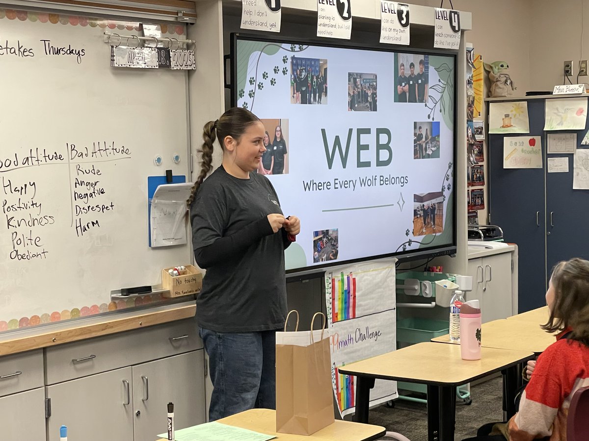 Today, our amazing W.E.B. Leaders led our 6th grade advisory lesson. They spoke to our 6th graders about the importance of having a good attitude and how it can change your entire outlook on a situation. We are so proud of these leaders and their eagerness to connect!
