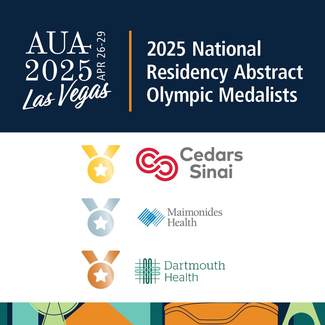Amer. Urol. Assn. (@amerurological) on Twitter photo Congratulations to the 2025 National Residency Abstract Olympic Medalists! 🏆 <a href="/CS_Urology/">Department of Urology at Cedars-Sinai</a> <a href="/MaimoUrology/">Maimonides Urology Residency</a> <a href="/DartmouthUro/">Dartmouth Urology</a>
#AUA25 Congratulations to the 2025 National Residency Abstract Olympic Medalists! 🏆 <a href="/CS_Urology/">Department of Urology at Cedars-Sinai</a> <a href="/MaimoUrology/">Maimonides Urology Residency</a> <a href="/DartmouthUro/">Dartmouth Urology</a>
#AUA25