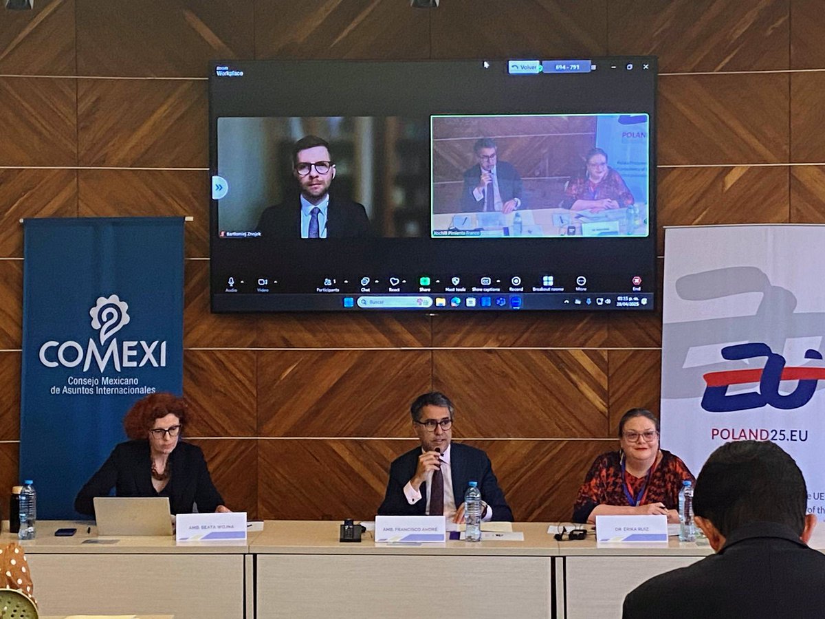 Francisco André (@fandreue) on Twitter photo Fue un placer participar hoy junto con <a href="/erikaruiz/">Erika Ruiz Sandoval</a>, <a href="/BeataWojna/">Beata Wojna</a> y <a href="/feller_jennifer/">Jennifer Feller</a> en la conferencia "México y la UE navegando en un mundo en transformación”, organizado por <a href="/COMEXI/">COMEXI</a>, <a href="/PLenMexico/">Embajada de Polonia en México</a> y <a href="/CSocialesTec/">CSocialesTec</a> en <a href="/Tec_CSF/">Tec Santa Fe</a>.
¡Un estimulante intercambio sobre las relaciones 🇪🇺🇲🇽! Fue un placer participar hoy junto con <a href="/erikaruiz/">Erika Ruiz Sandoval</a>, <a href="/BeataWojna/">Beata Wojna</a> y <a href="/feller_jennifer/">Jennifer Feller</a> en la conferencia "México y la UE navegando en un mundo en transformación”, organizado por <a href="/COMEXI/">COMEXI</a>, <a href="/PLenMexico/">Embajada de Polonia en México</a> y <a href="/CSocialesTec/">CSocialesTec</a> en <a href="/Tec_CSF/">Tec Santa Fe</a>.
¡Un estimulante intercambio sobre las relaciones 🇪🇺🇲🇽!