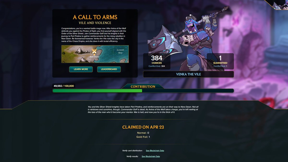 Merlinsmatrix's tweet image. The RNG Gods bolt of lightning, What are the odds? This is one for the @Goldmatters_  vault. #Splinterlands #tcgcollector #Web3Gaming #GOLD