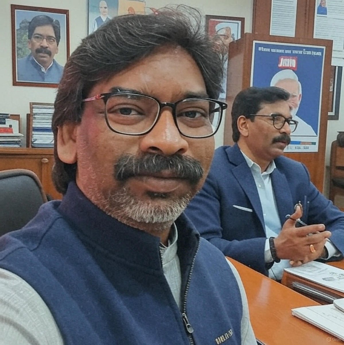 Azzubhay786's tweet photo. Jharkhand's dynamic Chief Minister, champions tribal rights and environmental conservation. His focus on sustainable development and inclusive growth mirrors the nurturing essence of the state's forests. Through visionary leadership, he fosters resilience and prosperity for all. https://t.co/GH5l2jWQmd