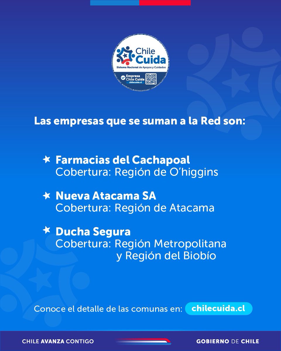 ¡La Red de Empresas Chile Cuida sigue creciendo! 

Hoy tres instituciones se sumaron a la Red, totalizando 31 empresas comprometidas con el reconocimiento de las personas cuidadoras, su calidad de vida y la corresponsabilidad social del cuidado.