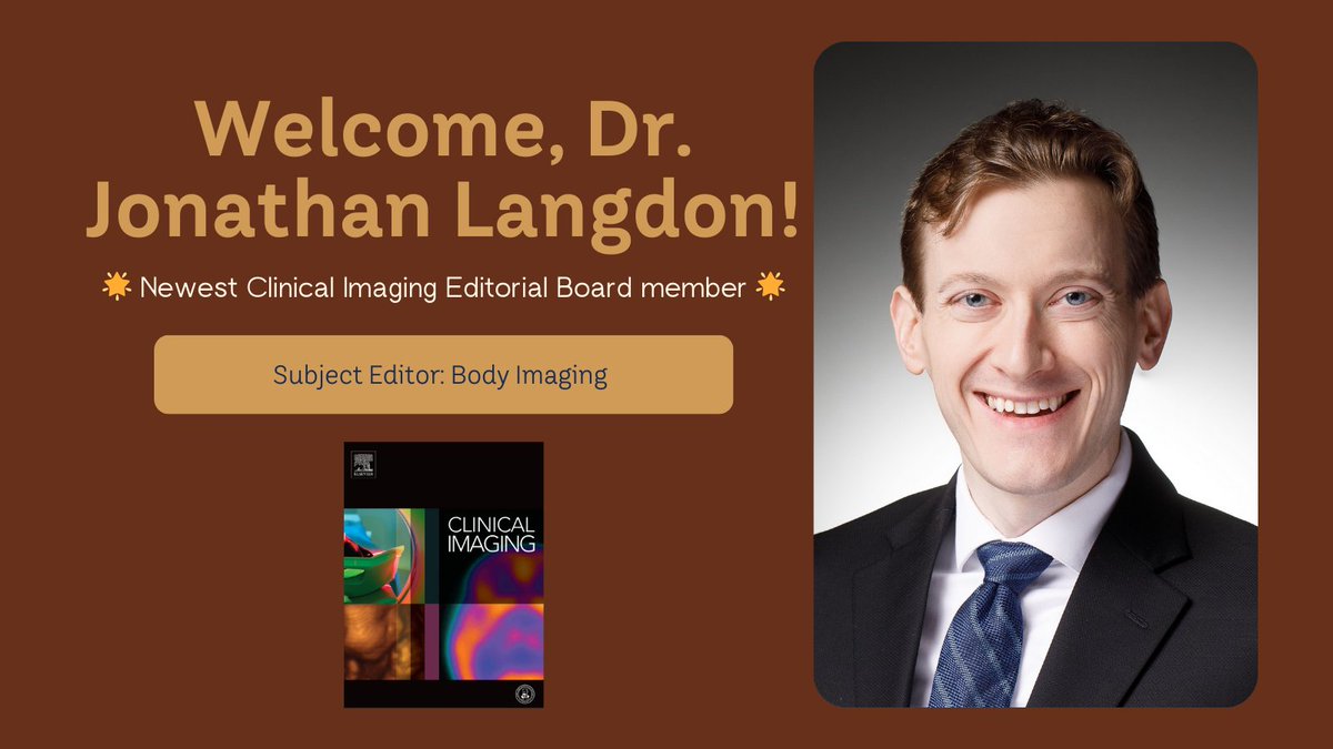 Clinical Imaging (@ci_journal) on Twitter photo 🔎New Editorial Board member - <a href="/DrJonLangdon/">Jonathan Langdon, MD PhD</a>:
Dr. Jonathan Langdon is an Assistant Professor of Body Imaging & the Co-Section Chief of Ultrasound, Radiology & Biomedical Imaging at Yale University School of Medicine. His research interests include AI methods in ultrasound. 🔎New Editorial Board member - <a href="/DrJonLangdon/">Jonathan Langdon, MD PhD</a>:
Dr. Jonathan Langdon is an Assistant Professor of Body Imaging & the Co-Section Chief of Ultrasound, Radiology & Biomedical Imaging at Yale University School of Medicine. His research interests include AI methods in ultrasound.