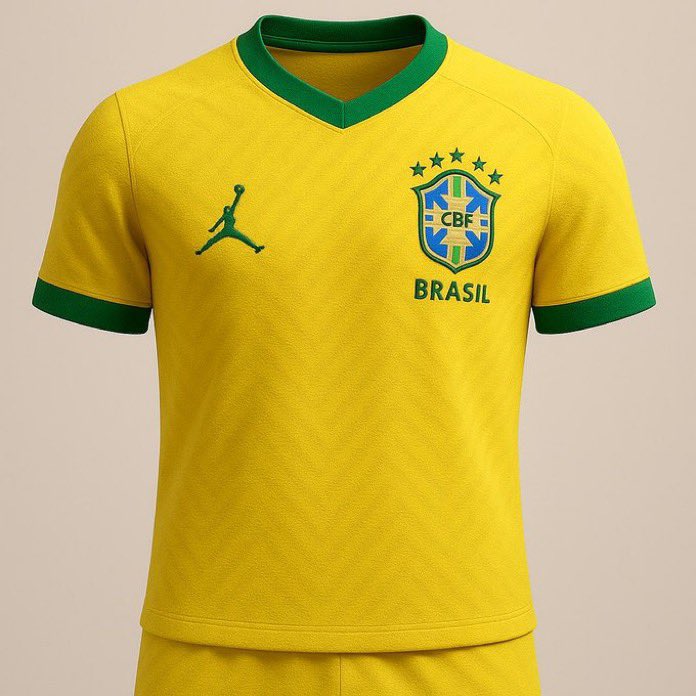 lazarorosa25's tweet photo. Rapaz! Segundo a Footy Headlines, a CBF lançará a camisa II da Seleção em vermelho com o logo da Jordan para a Copa de 2026. Detalhe: ano de eleição. Vão faturar alto com quem não quer ser confundido com os bolsominions lunáticos. O que achou? Teria uma? https://t.co/9QwfO4B0V4