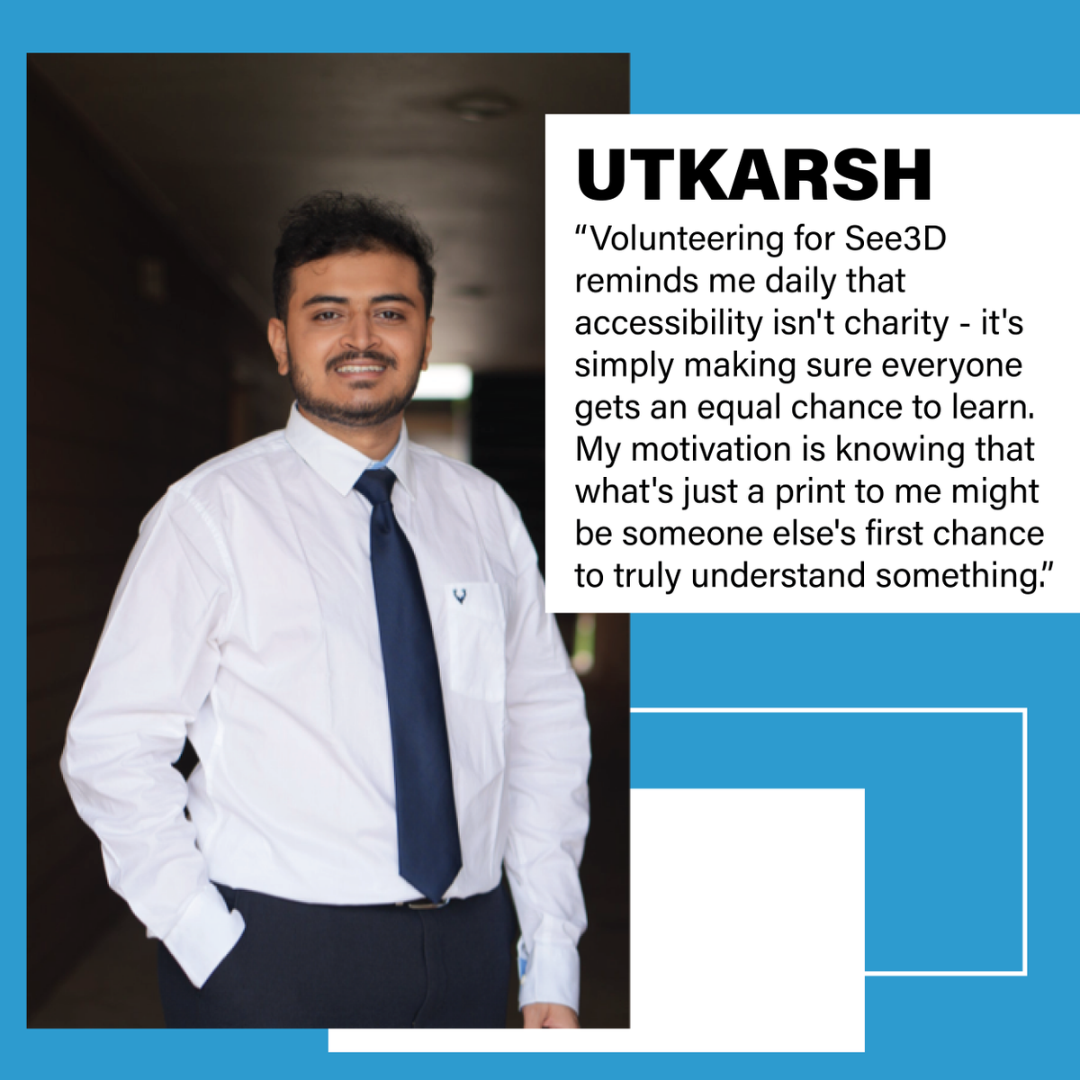 Let's celebrate, Utkarsh, CAD designer for National Volunteer Appreciation Month! Thank you Utkarsh for all your great model designs!
