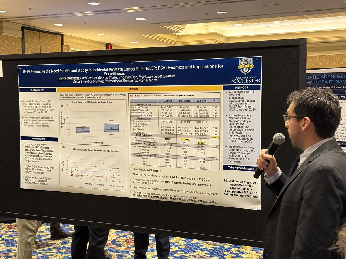 URMC Department of Urology (@urmcurology) on Twitter photo Another fantastic talk by our graduating <a href="/Endo_Society/">Endourological Society</a> fellow <a href="/vic1sandoval/">Victor Sandoval</a> at #AUA25. Sharing with us insights re post-#HOLEP prostate cancer diagnosis and what needs to be done Another fantastic talk by our graduating <a href="/Endo_Society/">Endourological Society</a> fellow <a href="/vic1sandoval/">Victor Sandoval</a> at #AUA25. Sharing with us insights re post-#HOLEP prostate cancer diagnosis and what needs to be done