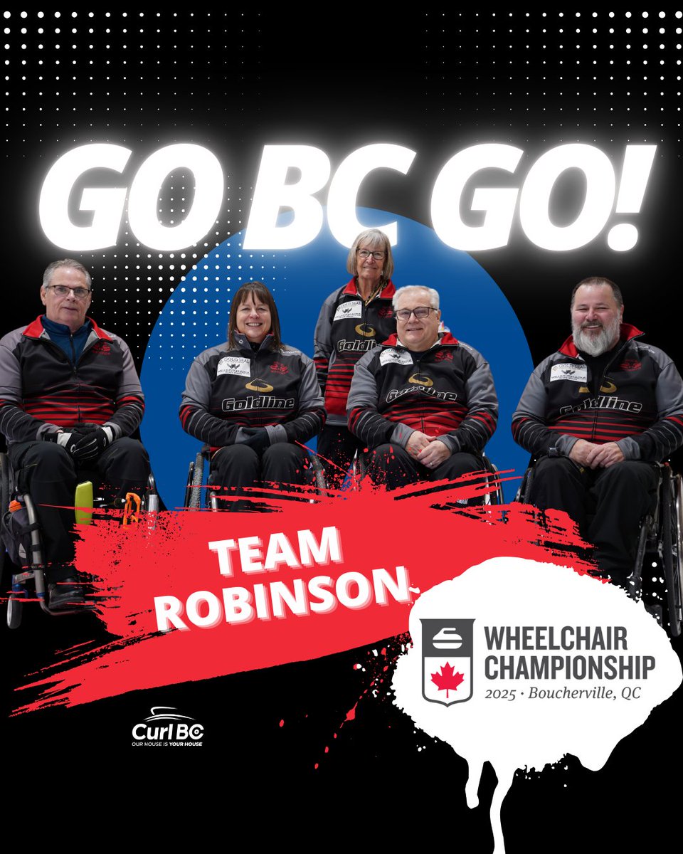 CurlBC's tweet photo. π 2 TEAMS REPRESENTING BC!
Cheer on Team Robinson and Team Smithies as the 2025 Canadian Wheelchair Curling Championship starts today!
π
Apr 28 - May 3
π» Draws & Scores https://t.co/NtLg4T6iOP
#GoBCGo | @curlingcanada https://t.co/EauoC8lXKC