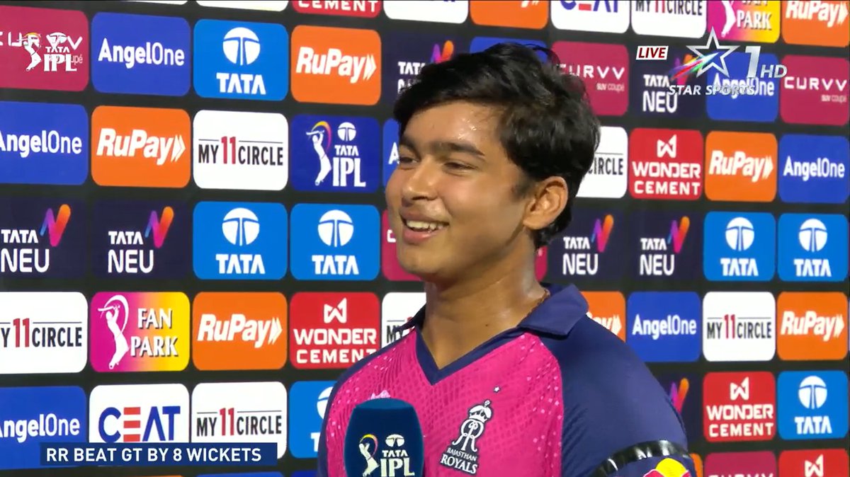 🚨 23 YEAR OLD 🤝 14 YEAR OLD. 🚨

Vaibhav Suryavanshi said, "Yashasvi Jaiswal was guiding me from the other end. I enjoy batting with him".