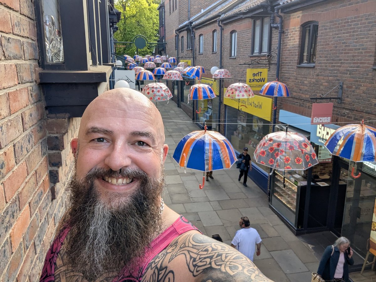 Jay Commins (@jaycsaid) on Twitter photo They're back! Top-of-the-ladder selfie on a sweltering Monday evening. The new #brollywalk at <a href="/coppergateyork/">Coppergate Centre</a> is Union flag and poppy umbrellas. And this one is extra special - on sunny days from around 11am to 1pm, the patterns are cast on to the pavement below. They're back! Top-of-the-ladder selfie on a sweltering Monday evening. The new #brollywalk at <a href="/coppergateyork/">Coppergate Centre</a> is Union flag and poppy umbrellas. And this one is extra special - on sunny days from around 11am to 1pm, the patterns are cast on to the pavement below.