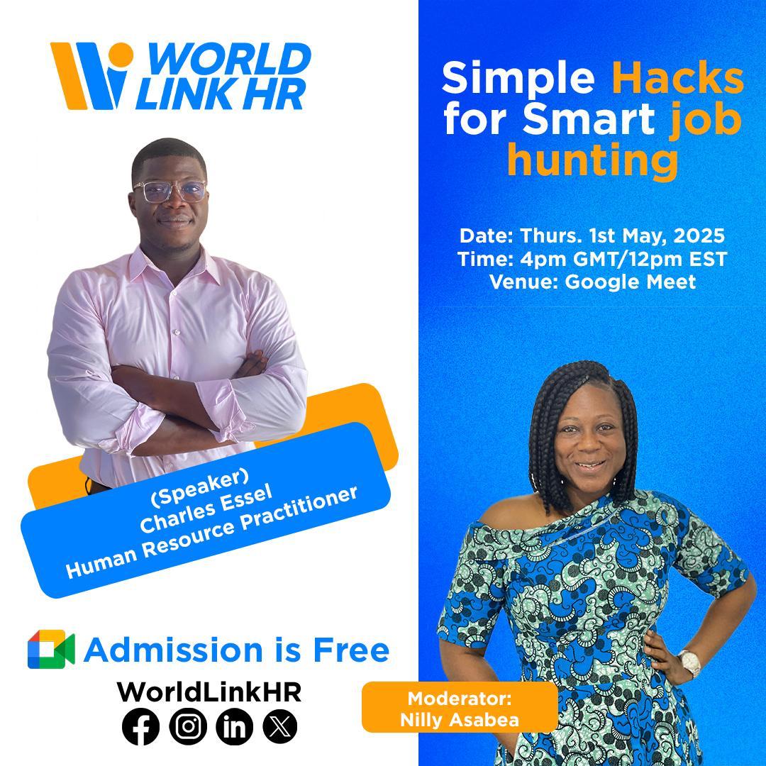 WorldlinkHR's tweet photo. Ready to land your dream job faster? 

Join WorldLinkHR's upcoming session packed with insider tips and smart hacks to level up your job search game! Register here https://t.co/HE8FKV9RIv  Get inspired, get hired, don't miss out!

 #WorldLinkHR #CareerMoves #SmartJobHunting https://t.co/wJIUbugjnA