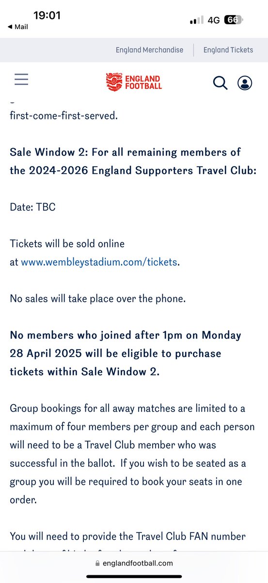 BryanBeechy's tweet photo. @WeAreFreeLions Any advice on this “No members who joined after 1pm on Monday 28 April 2025 will be eligible to purchase tickets within Sale Window 2.” 

The email come at 5pm ? The mrs was going to join today and try her luck in the second sale give the amount we have received? https://t.co/t5oUzJsjQg