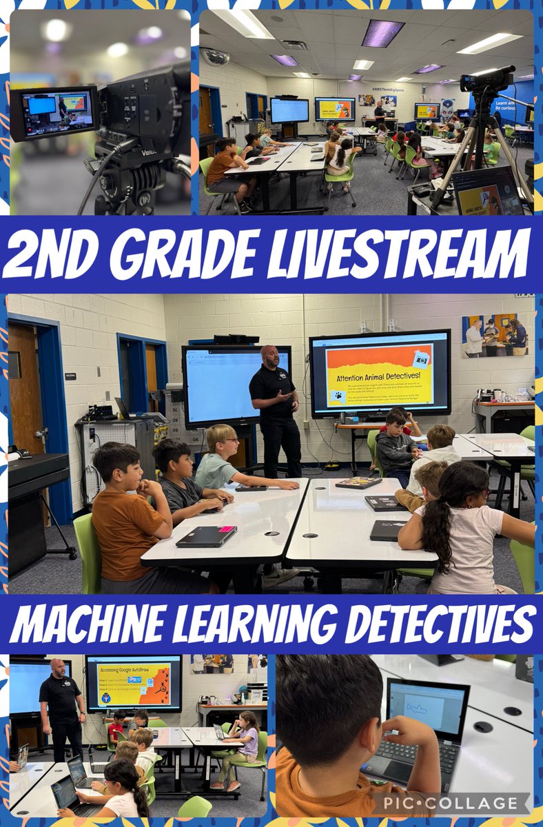 Loudoun County Computer Science Office (@csforlcps) on Twitter photo Today at the Think Big Space, 2nd graders from Evergreen Mill participated in a livestream lesson that was broadcast to 2 other elementary schools across the county! With the help of <a href="/AlgorithmChef/">Shawn DeLuca</a>, they learned how to use Machine Learning w/ AutoDraw to identify mystery animals. Today at the Think Big Space, 2nd graders from Evergreen Mill participated in a livestream lesson that was broadcast to 2 other elementary schools across the county! With the help of <a href="/AlgorithmChef/">Shawn DeLuca</a>, they learned how to use Machine Learning w/ AutoDraw to identify mystery animals.