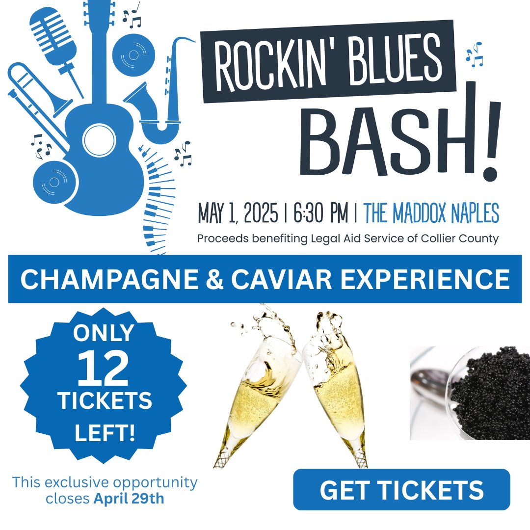 ✨ Upgrade your Rockin’ Blues Bash with the Champagne &amp; Caviar Experience! 🥂 Only 12 tickets left — closes TOMORROW, April 29! 🎟️ Secure your spot now:

ow.ly/amLc50VJ6Ig

#RockinBluesBash