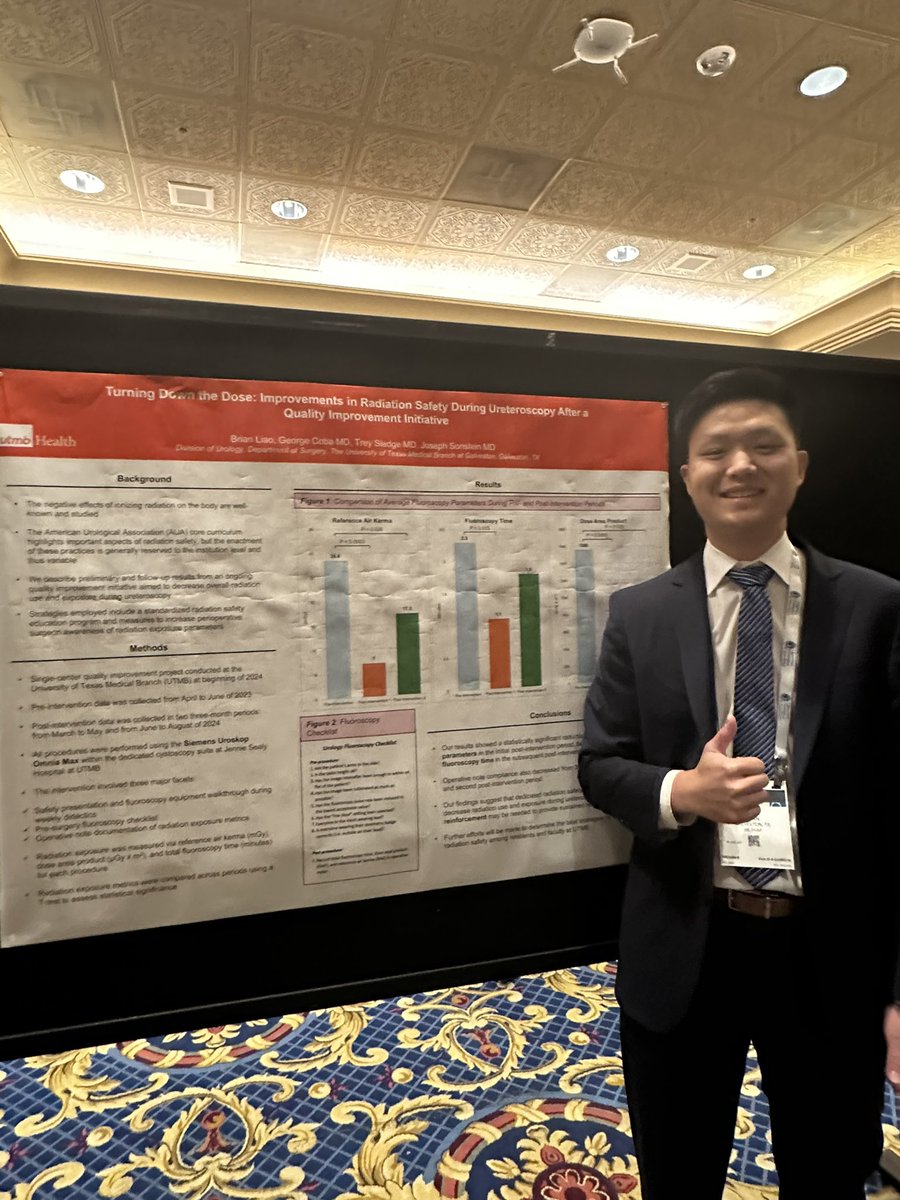 UTMBUrology (@utmburology) on Twitter photo MS-4 Brian Liao <a href="/brliao/">Brian Liao</a> presenting our work on fluoroscopy checklists. A simple yet powerful way to decrease radiation dose to patient and OR team. Kudos to Uro-4 <a href="/coba_george/">George Coba</a> for leading this excellent work! #AUA25 MS-4 Brian Liao <a href="/brliao/">Brian Liao</a> presenting our work on fluoroscopy checklists. A simple yet powerful way to decrease radiation dose to patient and OR team. Kudos to Uro-4 <a href="/coba_george/">George Coba</a> for leading this excellent work! #AUA25