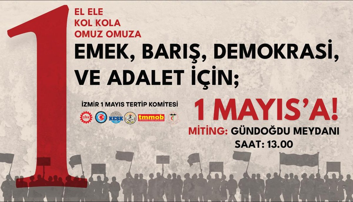 diskinsesi's tweet photo. 📍İzmir
Ekmek, Adalet ve Hürriyet için hep beraber #1Mayıs'a https://t.co/dfvr4POrRe