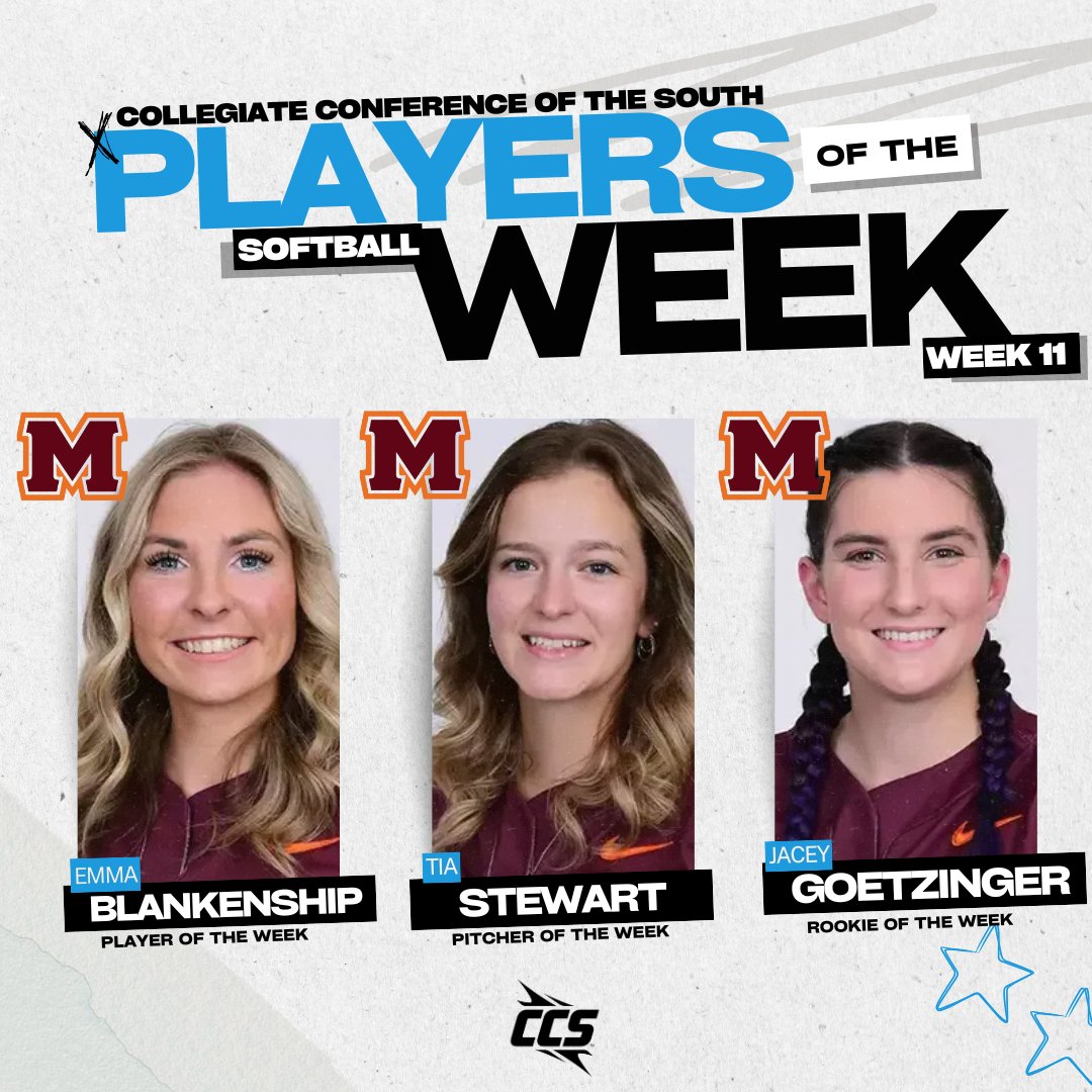 🥎WK 11| CCS Softball Players of the Week

PLAYER: Emma, Blankenship, Maryville

PITCHER: Tia Stewart, Maryville

ROOKIE: Jacey Goetzinger, Maryville 

🔗 : Link in Bio!

🥎 | #CCS | #CCSSB