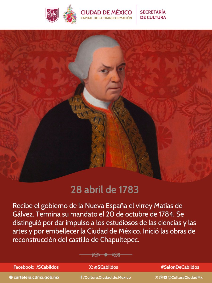 Toma de posesión del virrey Matías de Gálvez
#Efemérides 
#SalonDeCabildos