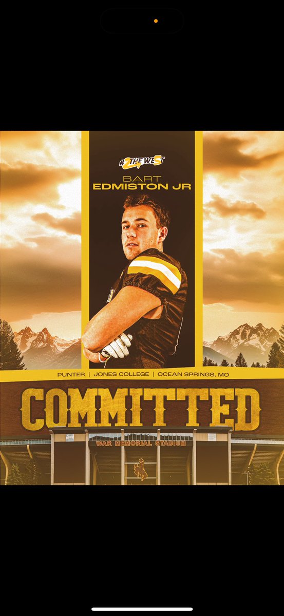 bart edmiston (@bartedmiston) on Twitter photo Blessed to say I am committed to Wyoming. Big thanks to <a href="/Coach_SBMoore/">Shannon Moore</a> <a href="/the_BBoyd/">Benny Boyd</a> for the opportunity!
<a href="/trlong02/">Ty Long</a> <a href="/JC_Bobcats/">Jones College Athletics</a> <a href="/GP_Recruiting/">GamePlan Recruiting</a>
<a href="/Coach_MThompson/">Matt Thompson</a> <a href="/OceanSpringsFB/">Ocean Springs Football</a> Blessed to say I am committed to Wyoming. Big thanks to <a href="/Coach_SBMoore/">Shannon Moore</a> <a href="/the_BBoyd/">Benny Boyd</a> for the opportunity!
<a href="/trlong02/">Ty Long</a> <a href="/JC_Bobcats/">Jones College Athletics</a> <a href="/GP_Recruiting/">GamePlan Recruiting</a>
<a href="/Coach_MThompson/">Matt Thompson</a> <a href="/OceanSpringsFB/">Ocean Springs Football</a>