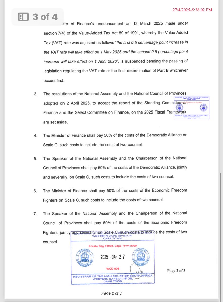 mazwiblose2's tweet photo. The EFF doesn't make promises, it makes commitments.

EFF TG @OmphileMaotwe committed in Parliament that if the ANC and its minions vote to support the illegal fiscal framework with a VAT increase, they shall meet the EFF in court. 

The rest is history. https://t.co/RvzfeqKcLs
