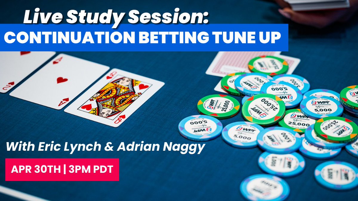 We’re only 2 days away from another fun and interactive Study Session Webinar with Team <a href="/LearnWPT/">LearnWPT</a>. Join <a href="/AdrianLearnWPT/">Adrian Naggy</a> and <a href="/Rizen1020/">Rizen1020</a> for a c-betting strategy tune up!

Become a learnwpt.com for just $5 to join in ➡️ bit.ly/study-session-…