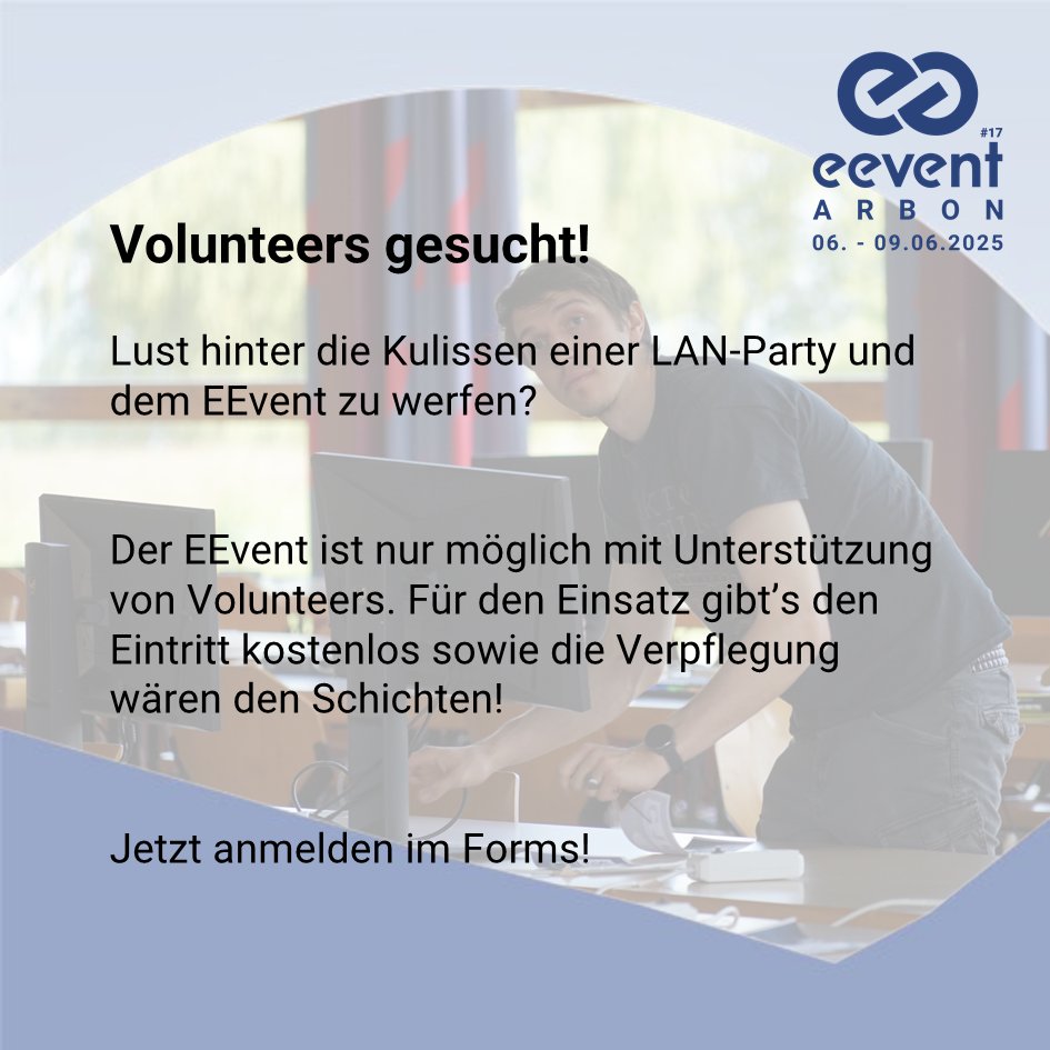 Neue Leute kennenlernen, hinter die Kulissen schauen und dazu noch einen kostenloser Eintritt?

Klar! Hier anmelden: forms.gle/bTiSKu7JNXgREt…

#bodensee #lanparty2025 #eevent #arbon #lanparty #EEvent #volunteers