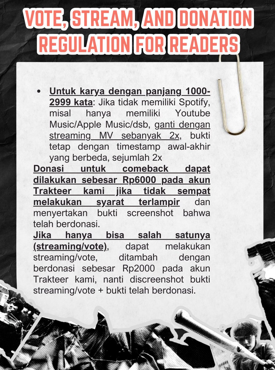 6an9erous's tweet photo. Berikut kami lampirkan regulasi berdonasi ketika pembaca tidak sempat melakukan stream &amp; vote~

(1/2) https://t.co/bcnvy3pK1C