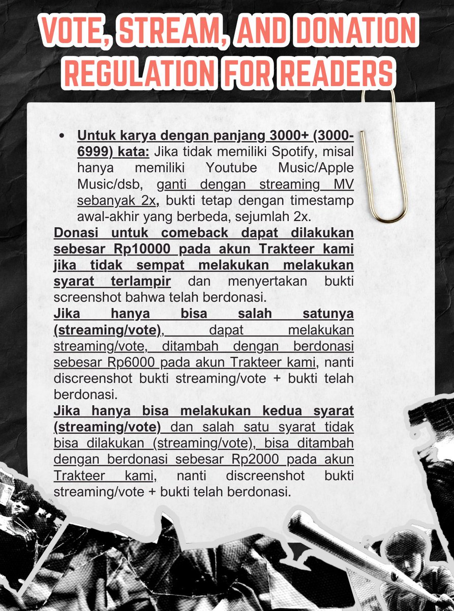 6an9erous's tweet photo. Berikut kami lampirkan regulasi berdonasi ketika pembaca tidak sempat melakukan stream &amp; vote~

(1/2) https://t.co/bcnvy3pK1C