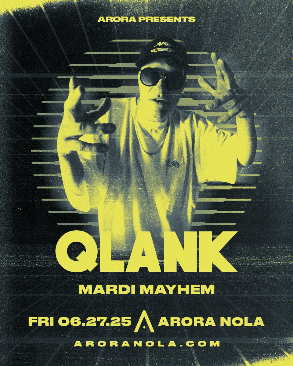ANNOUNCEMENT: TRANSMITTED.

QLANK WITH SUPPORT FROM MARDI MAYHEM.

FRI 06.27.25 | 21+
POWERED BY FUNKTION-ONE SOUND.
TIX ON-SALE NOW AT Qlank.eventbrite.com