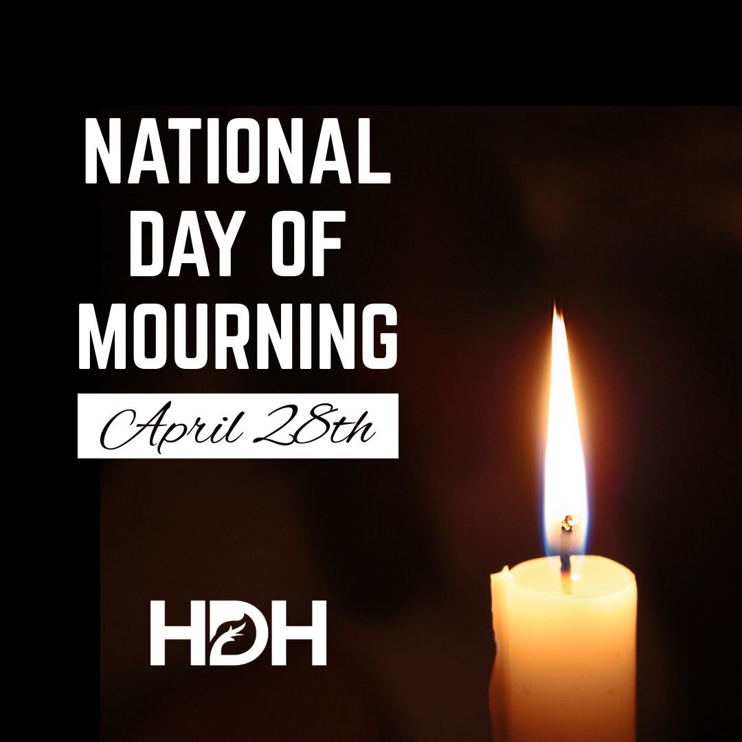 Today, April 28, is the National Day of Mourning. Our hospital joins communities across Canada in remembering those who have lost their lives, been injured, or suffered illness in the workplace. We pause today to reflect, remember, and renew our commitment to workplace safety.