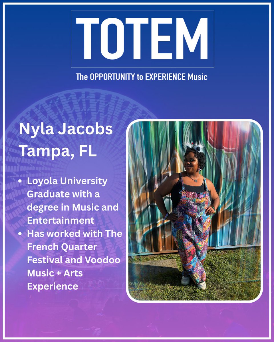 ⭐ Meet our first 2025 Scholarship recipient: Nyla Jacobs. 
"I am determined to dive into the world of live event production and gain hands-on experience that will help me bring unforgettable musical experiences to life."