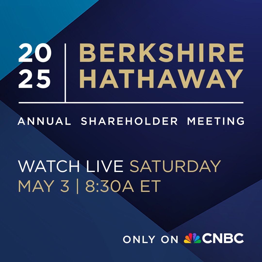 Berkshire Hathaway Chairman and CEO Warren Buffett will preside over the company’s annual meeting on Saturday.

Watch live at 8:30a ET, only on CNBC and CNBC.com.