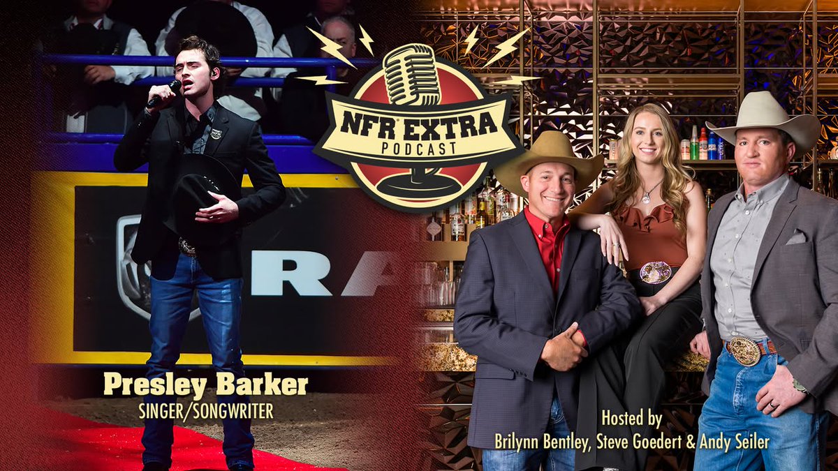 LasVegasNFR's tweet photo. Presley Barker joins the show to talk about his rising journey as a singer and songwriter in the country music world. He also reflects on the honor of singing the national anthem at the 2024 Wrangler NFR! #NFRExtra #CountryMusic #RisingStar https://t.co/qt07ozyLim