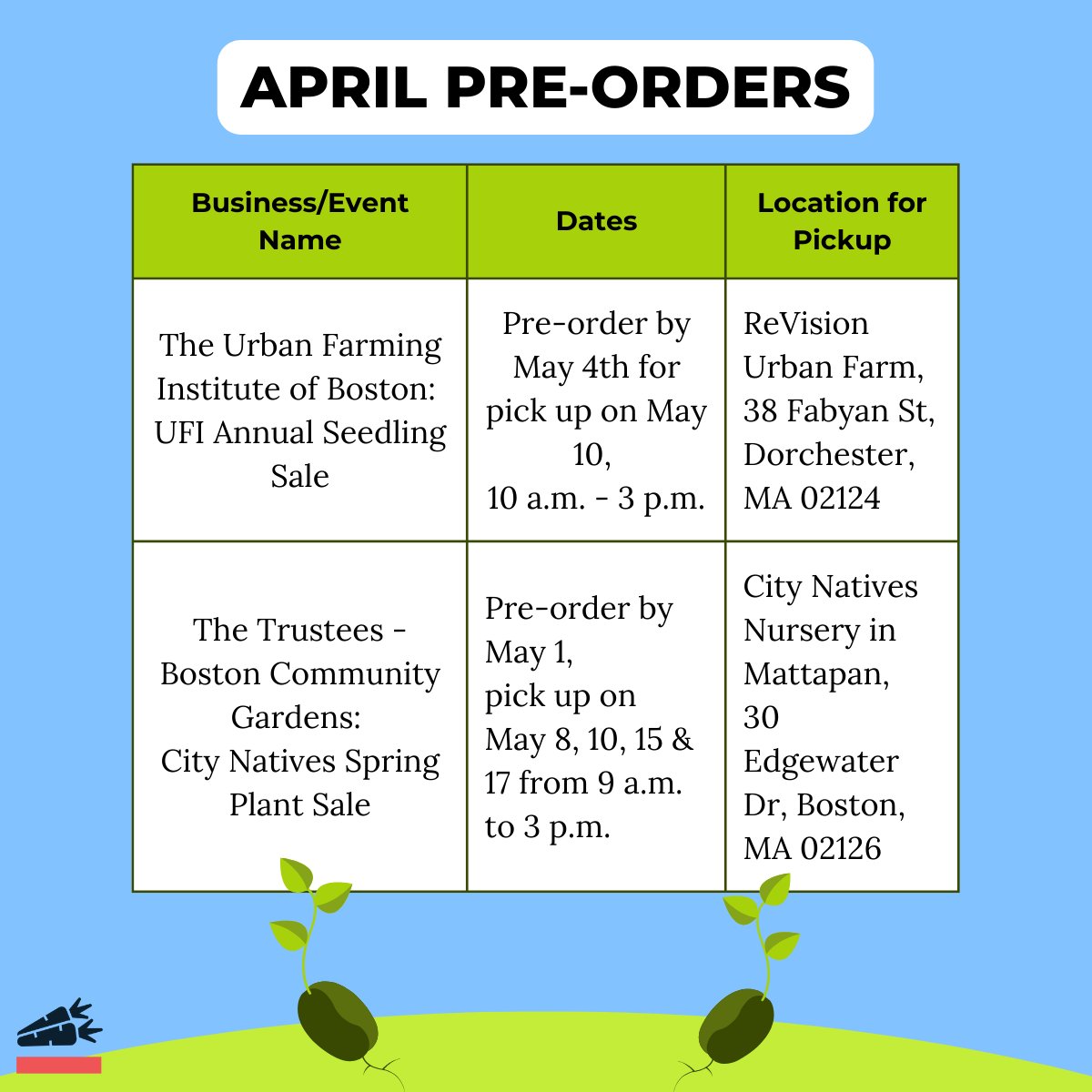 GrowBostonCOB's tweet photo. 🌱 Check out amazing seedling sales throughout the city! 🌿 #SeedlingSales #Gardening https://t.co/mRhMyqNBsm