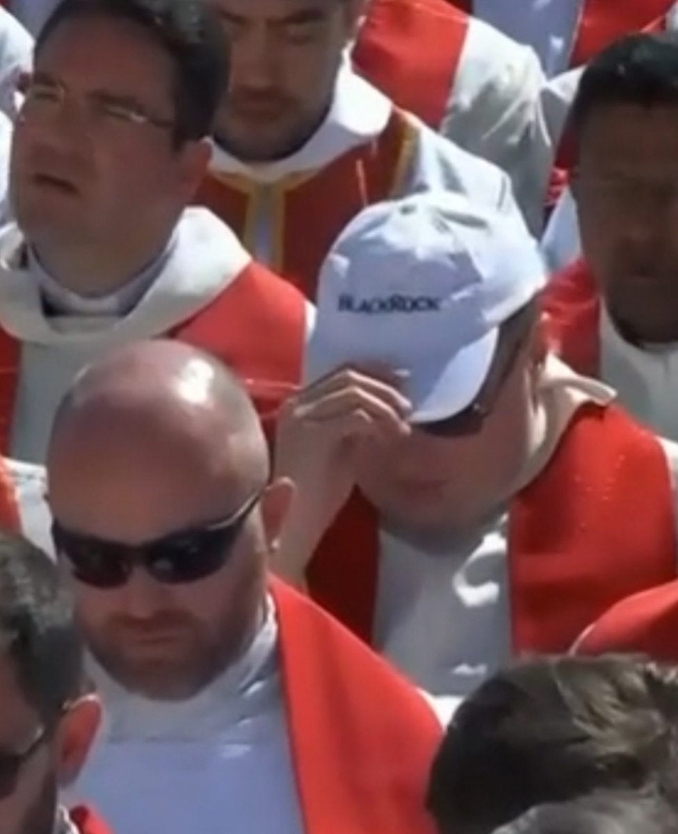 litcapital's tweet image. Why was bro rocking this at the Pope’s funeral????