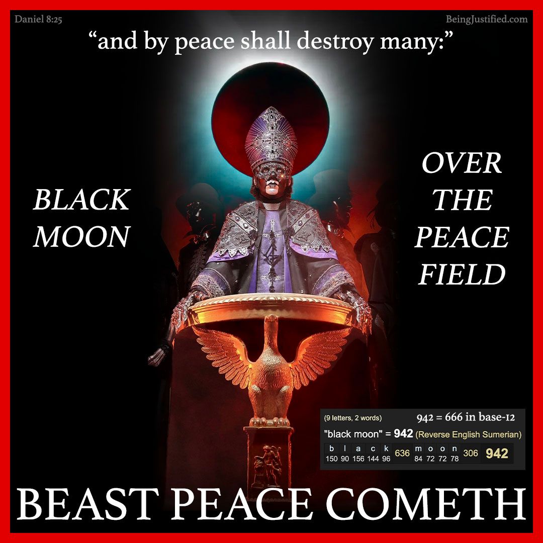 BeingJustified's tweet photo. NEW GHOST VIDEO FOR #PEACEFIELD HAS THE ECLIPSE/CORONA
NOW I KNOW WHAT THEY MEAN BY "BLACK MOON OVER THE PEACE FIELD"
BEAST PEACE IS COMING TO START THE END.
BLACK MOON = 942 WHICH IS 666 IN BASE-12 COUNTING. https://t.co/wS9z0fkWAY