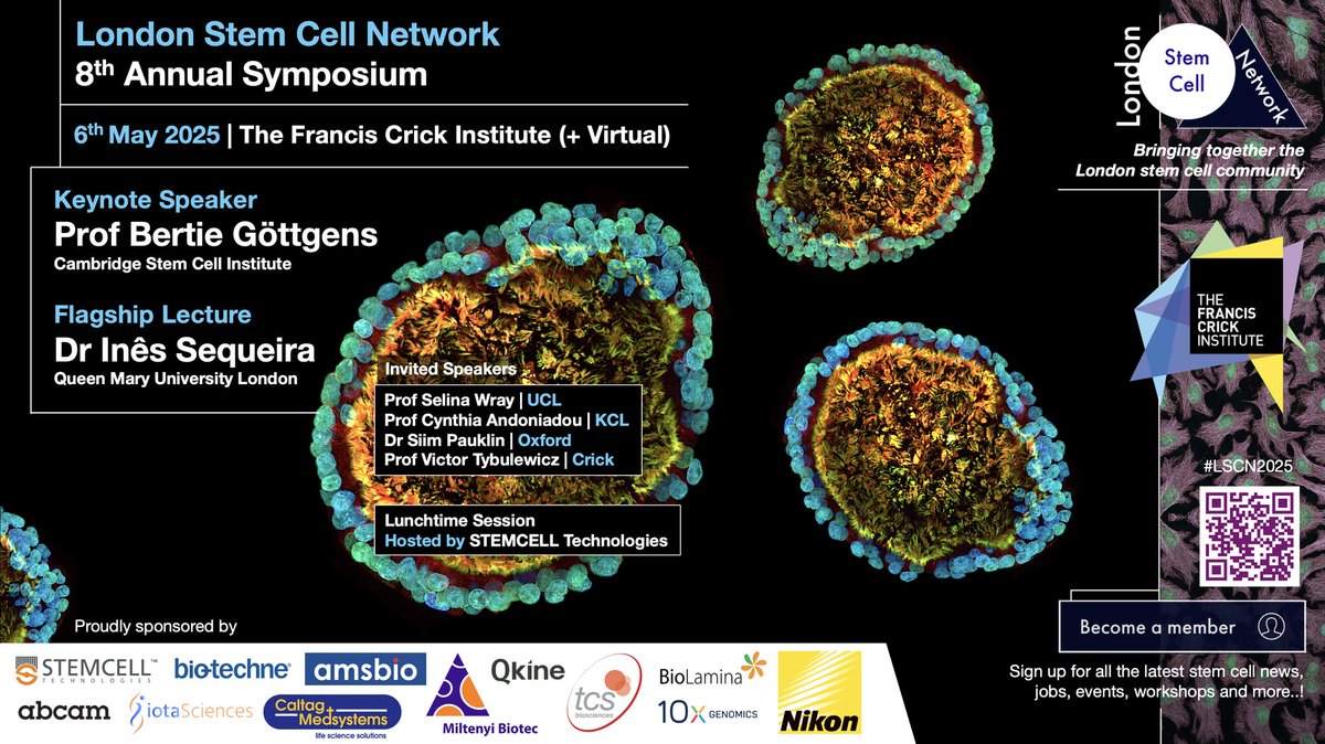 🚨🔥 Only a week to go for the London Stem Cell Network 8th Annual Symposium! 🧬💡

🗣️Final speaker line-up has now been confirmed:
lscn.co.uk/sign-up/

👉Register NOW to secure your spot: lnkd.in/dUzqzkrE

Follow us on LinkedIn: linkedin.com/in/lscn/