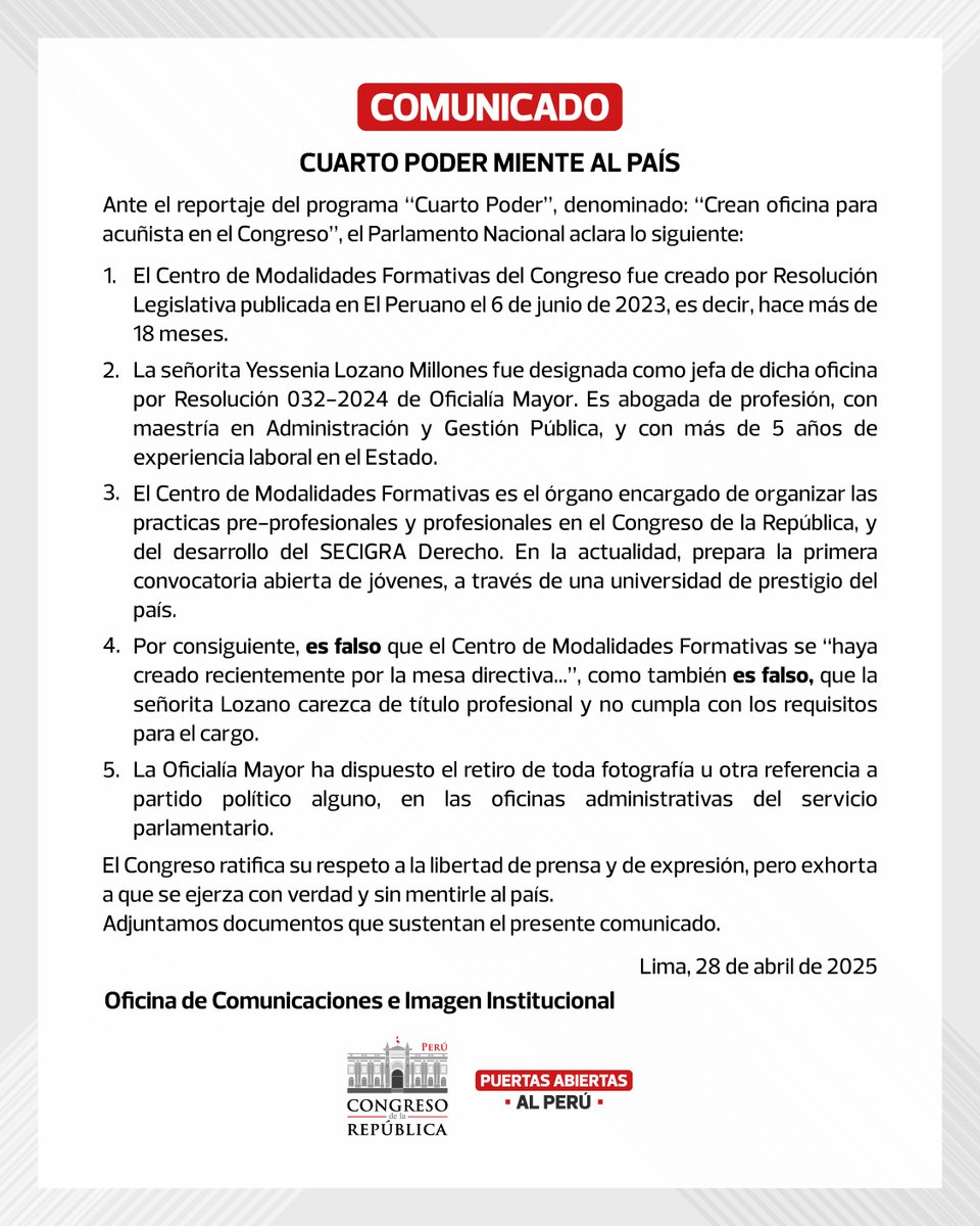 Congreso del Perú 🇵🇪 tweet media