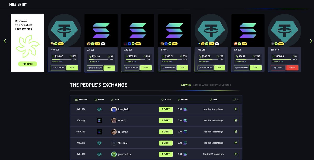 EVERY DAY,  NEW FREE ENTRIES RAFFLES

OPPORTUNITIES FOR EVERYONE 🎟️

rafldex.io