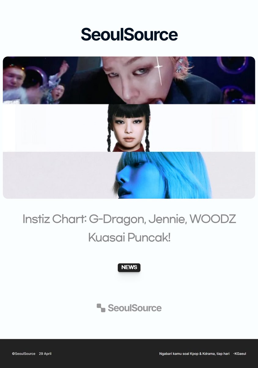kpopdankdramaid's tweet photo. #InstizChart: #GDragon Rajai Puncak dengan "TOO BAD", #Jennie, #WOODZ, dan Lainnya Menyusul di Akhir April! #Kpop #AllKill
Read More: https://t.co/er2dnvFRFJ
-KGaeul https://t.co/JqHYGTpcmW