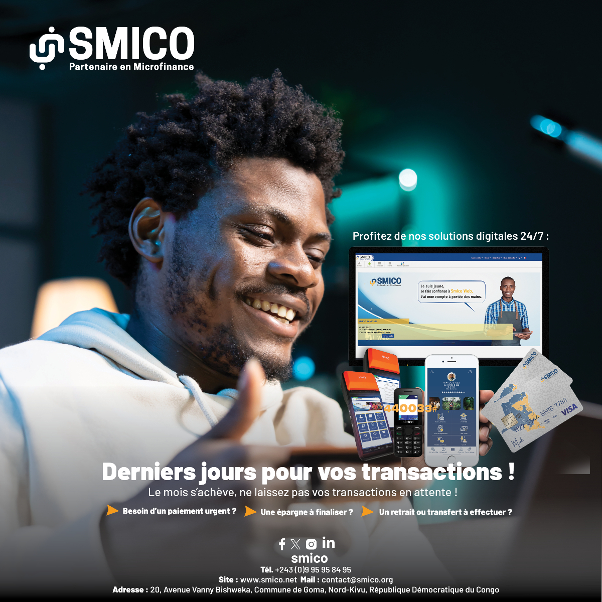 SmicoSA1's tweet image. Faites vos opérations avant la fin du mois et restez en avance sur vos finances !

#SMICO #ClôtureDuMois #TransparenceFinancière