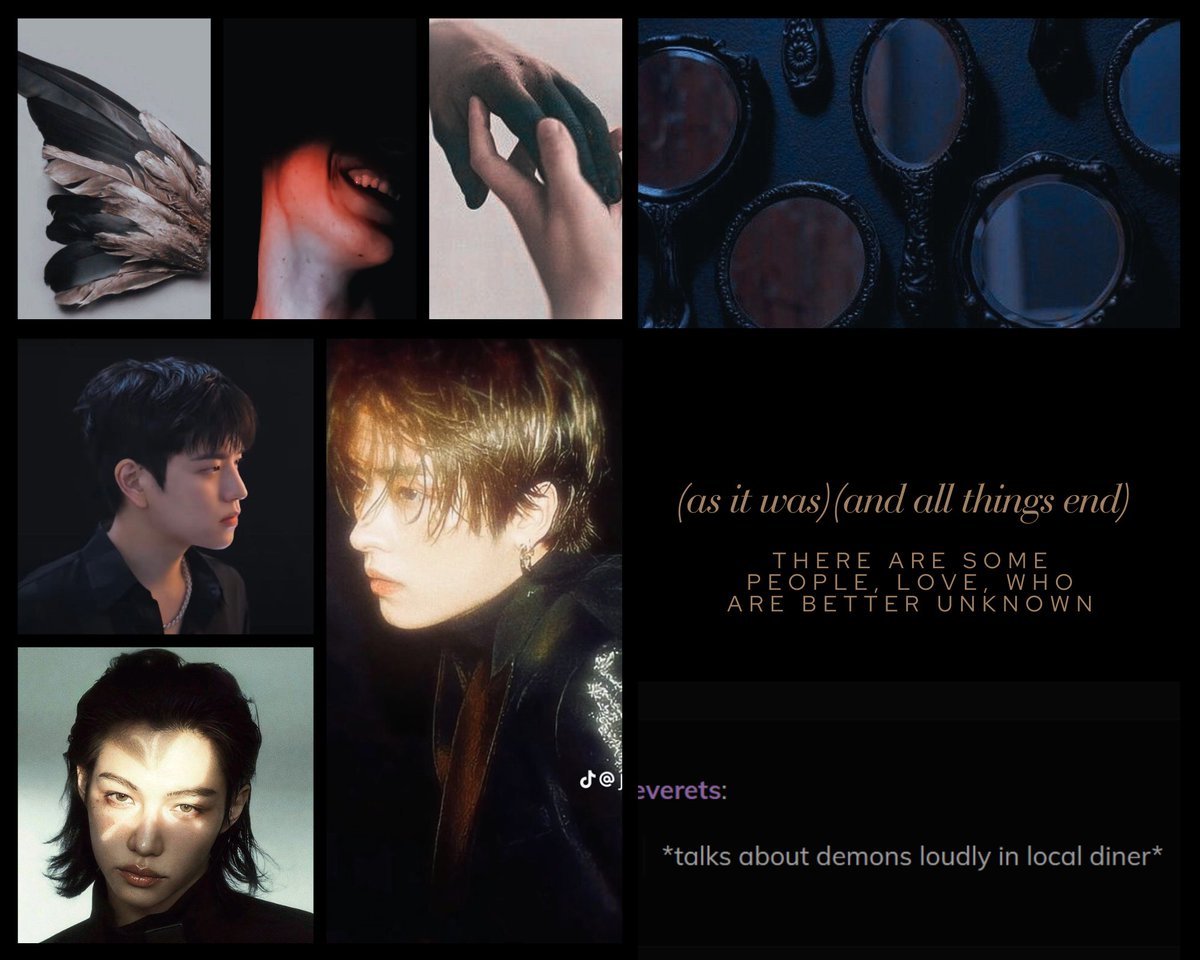 // angels and demons, mild horror, trans non-binary character, non-linear narrative

(as it was)(and all things end), E
chapter 6, 4.1k
mnsng, 2mn, 2mnsng

"Try not to worry too much. If it was something serious, Heaven would know, and someone would be doing something about it.”