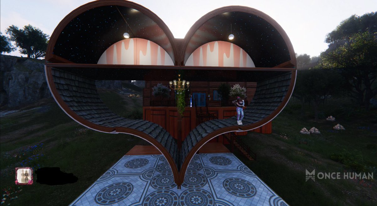 What should I be doing? Working on my WIP.
What am I actually doing? Playing Once Human, an open-world, multiplayer survival game set in a post-apocalyptic game, building heart shape structures…