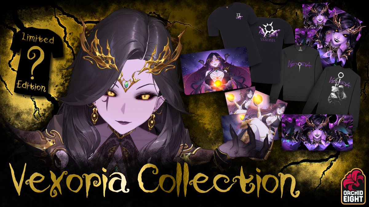 O8 (@orchideightshop) on Twitter photo We're happy to announce our partnership with <a href="/VexTheSunEater/">Vexoria the Sun Eater🐍☀️VCARD AWAKENED WORLDS 🔥</a> for her Vexoria 2.0 Merch drop!
Check out the collection, including a limited edition numbered tee, at the link below! We're happy to announce our partnership with <a href="/VexTheSunEater/">Vexoria the Sun Eater🐍☀️VCARD AWAKENED WORLDS 🔥</a> for her Vexoria 2.0 Merch drop!
Check out the collection, including a limited edition numbered tee, at the link below!