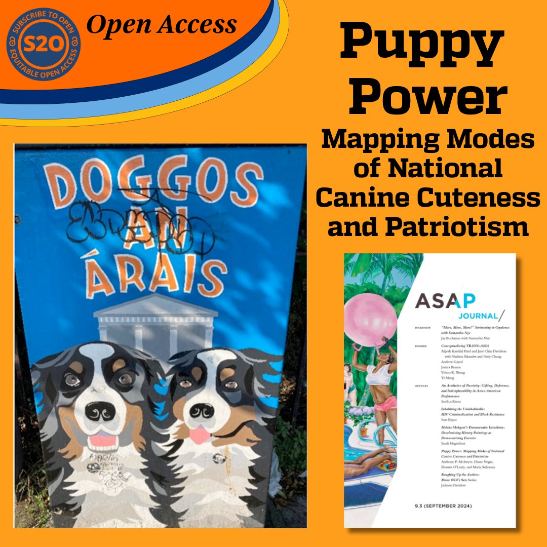 Hopkins Press (@jhupress) on Twitter photo Who's the cutest doggo in the whole world?
In the new ASAP/Journal, the authors of the article "Puppy Power" look to the soft power of canine cuteness as a significant modern means of engaging patriotism and nationalism
S2O Open Access at <a href="/ProjectMUSE/">Project MUSE</a>
tinyurl.com/2rfzabee Who's the cutest doggo in the whole world?
In the new ASAP/Journal, the authors of the article "Puppy Power" look to the soft power of canine cuteness as a significant modern means of engaging patriotism and nationalism
S2O Open Access at <a href="/ProjectMUSE/">Project MUSE</a>
tinyurl.com/2rfzabee