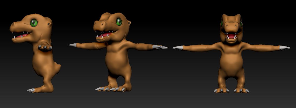 An Agumon I had to sculpt for college :>
#artmoots #Digimon