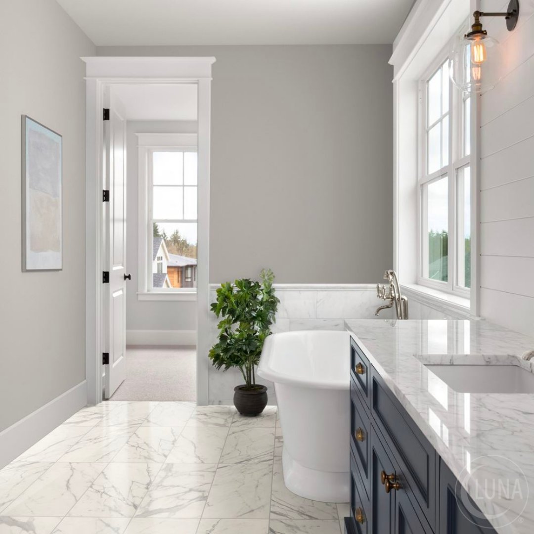 Experience the gorgeous high-end look of Calacatta marble with durable porcelain tile that is both water and stain-resistant. 

FLOOR TYPE: Porcelain Tile
STYLE: Talamore
COLOR: Devine

bit.ly/4lRmRMy

#Luna #LunaFlooring