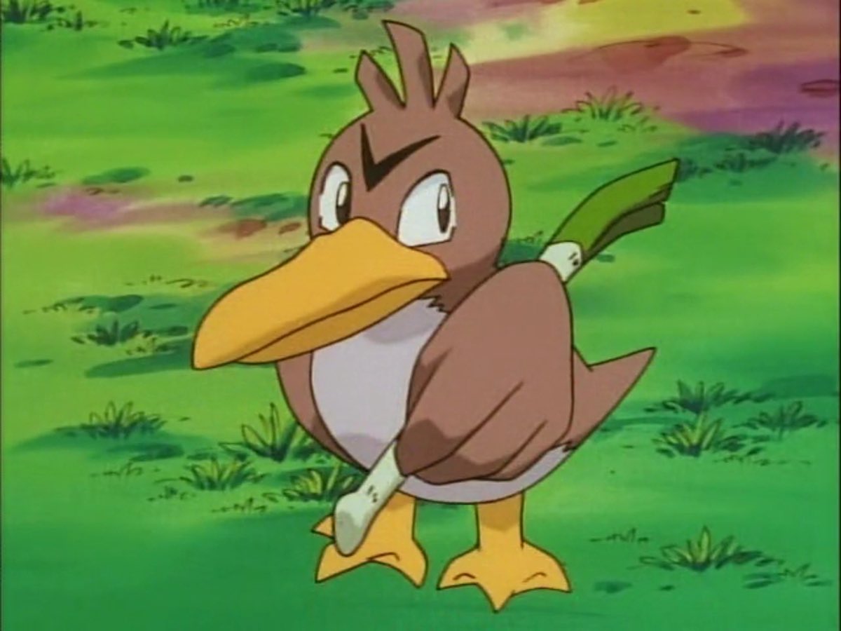 edward_demaria's tweet photo. @Bulbagarden Flying type, but with some secondary/type flying mons to make for a unique battle centered around the offensive output of flying type, and the defensive ability of their second typing. Ofc the ace is Farfetch’d https://t.co/T5FKJJXpZb