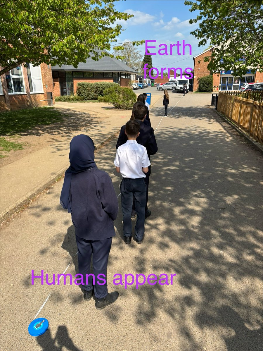 Explored geological time with 7M1 <a href="/Thomas_Alleynes/">Thomas Alleyne Ac.</a> today to introduce them to their Climate Change unit - they were fascinated to hear that if the Earth had only been around for 12 hours, humans would have only existed for the the last 2 seconds… 
#geography