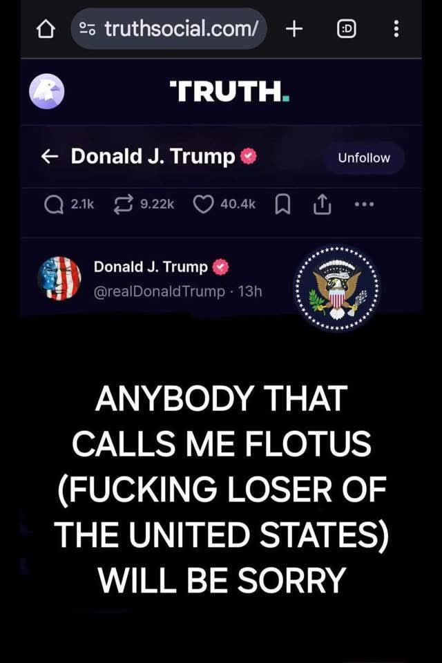 Trump is a FLOTUS!! 🤣🤣